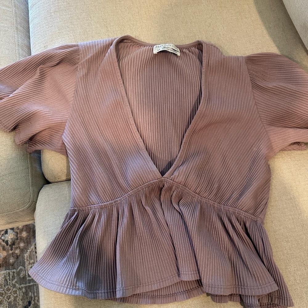 Urban Outfitters Mauve Pleated Blouse